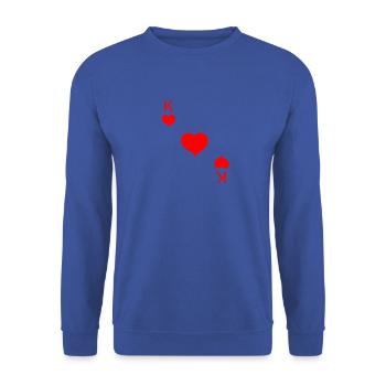 Coeur roi carte poker carnaval - Sweat-shirt Unisexe - bleu royal - Devant - Alina (178cm) & Michal (187cm)