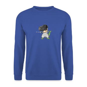 Le T-Rex l’escrime avec masque et fleuret escrime - Sweat-shirt Unisexe - bleu royal - Devant - Alina (178cm) & Michal (187cm)