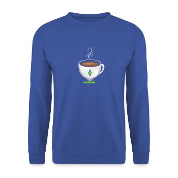 The coffee recharges the batteries - Unisex Sweatshirt - royal blue - Front - Alina (178cm) & Michal (187cm)