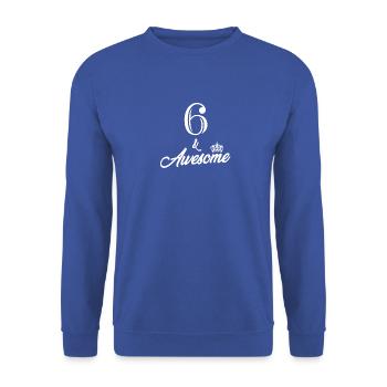 Drôle d’anniversaire 6 et génial - Sweat-shirt Unisexe - bleu royal - Devant - Alina (178cm) & Michal (187cm)