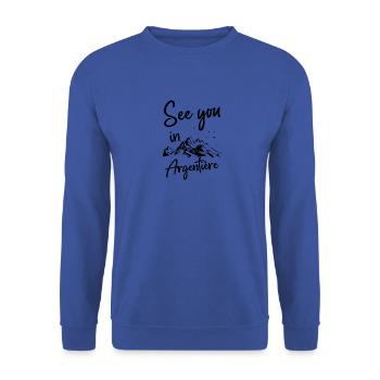Argentière France randonnée et ski - Sweat-shirt Unisexe - bleu royal - Devant - Alina (178cm) & Michal (187cm)