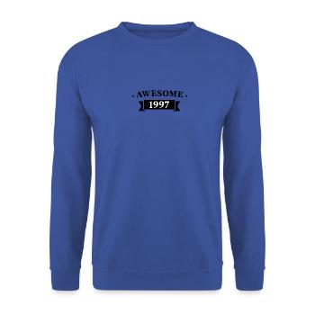Funny Birthday Awesome 1997 - Unisex Sweatshirt - royal blue - Front - Alina (178cm) & Michal (187cm)