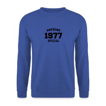 Funny Birthday Awesome Special 1977 - Unisex Sweatshirt - royal blue - Front - Alina (178cm) & Michal (187cm)