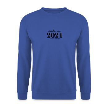 Made 2024 in Birthday in California - Unisex Sweatshirt - royal blue - Front - Alina (178cm) & Michal (187cm)