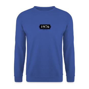 Funny Birthday Limited Numéro 1976 - Sweat-shirt Unisexe - bleu royal - Devant - Alina (178cm) & Michal (187cm)