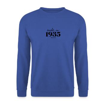 Fait en 1935 dans Birthday au Texas - Sweat-shirt Unisexe - bleu royal - Devant - Alina (178cm) & Michal (187cm)