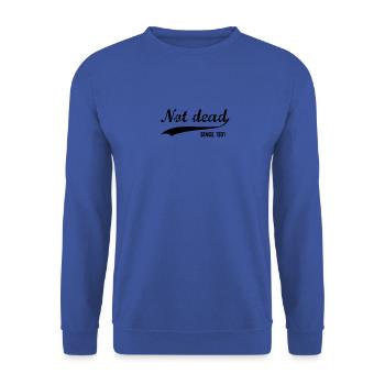 Funny Birthday Not Dead Since 1931 - Unisex Sweatshirt - royal blue - Front - Alina (178cm) & Michal (187cm)