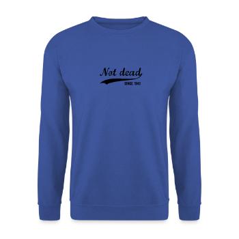 Funny Birthday Not Dead Since 1940 - Unisex Sweatshirt - royal blue - Front - Alina (178cm) & Michal (187cm)