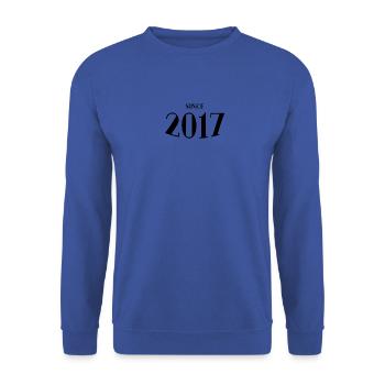 Funny Birthday Since 2017 - Unisex Sweatshirt - royal blue - Front - Alina (178cm) & Michal (187cm)