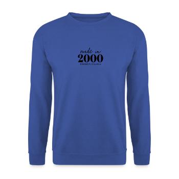 Made 2000 in Pennsylvania. Cute Birthday Party - Unisex Sweatshirt - royal blue - Front - Alina (178cm) & Michal (187cm)