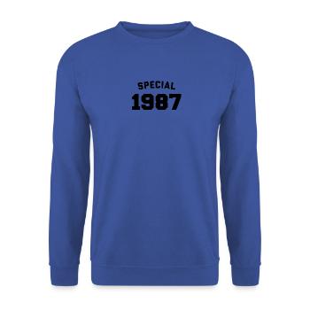 Funny Birthday Special 1987 - Unisex Sweatshirt - royal blue - Front - Alina (178cm) & Michal (187cm)