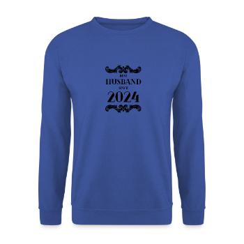Bester Ehemann seit 2024 Hochzeitstag - Unisex Pullover - Royalblau - Vorne - Alina (178cm) & Michal (187cm)