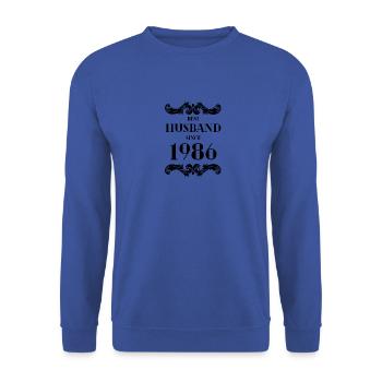 Best Husband Since 1986 Wedding Anniversary - Unisex Sweatshirt - royal blue - Front - Alina (178cm) & Michal (187cm)
