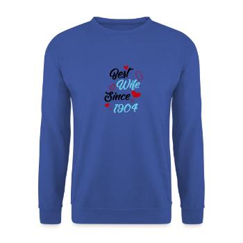 Anniversaire Meilleure épouse depuis 1904 Mariage - Sweat-shirt Unisexe - bleu royal - Devant - Alina (178cm) & Michal (187cm)