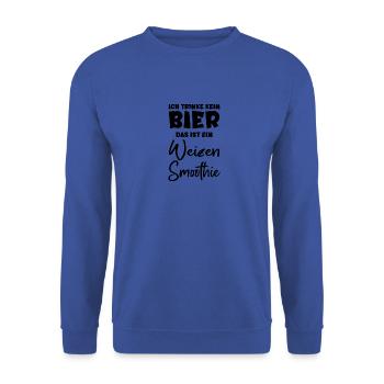 Weizen Smoothie Outfit für Bier Liebhaber - Unisex Pullover - Royalblau - Vorne - Alina (178cm) & Michal (187cm)