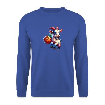 Cute goats basketball player - Unisex Sweatshirt - royal blue - Front - Alina (178cm) & Michal (187cm)