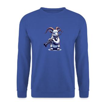 Goat Farm Clarinetist Musician - Unisex Sweatshirt - royal blue - Front - Alina (178cm) & Michal (187cm)