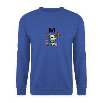 Dinosaur Dinos Saying Nope for Boys and Girls - Unisex Sweatshirt - royal blue - Front - Alina (178cm) & Michal (187cm)