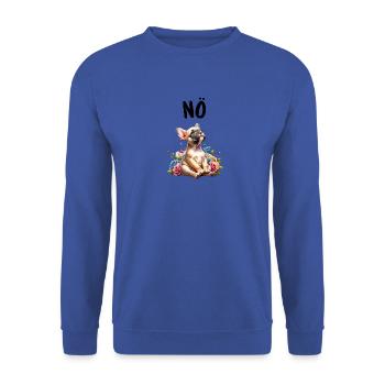 Französische Bulldogge Spruch Nö Hundeliebhaber - Unisex Pullover - Royalblau - Vorne - Alina (178cm) & Michal (187cm)