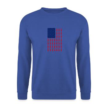 bowling american flag bowling - Unisex Pullover - Royalblau - Vorne - Alina (178cm) & Michal (187cm)
