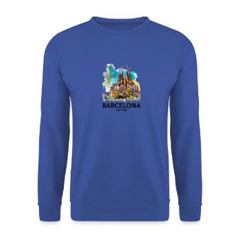 barcelona spain espana - Unisex Pullover - Royalblau - Vorne - Alina (178cm) & Michal (187cm)