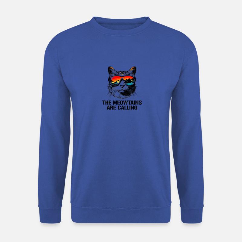 the meowtains are calling, funny skiing - Unisex Pullover - Royalblau