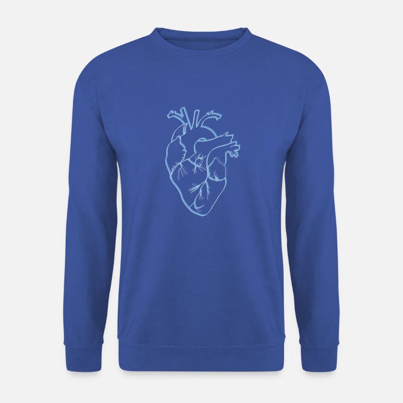 anatomisches Herz, outline weiß/blau - Unisex Pullover - Royalblau