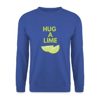 HUG A LIME - Unisex Sweatshirt - royal blue - Front - Alina (178cm) & Michal (187cm)