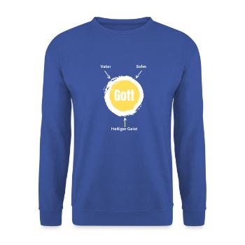 Dreieinigkeit - Unisex Pullover - Royalblau - Vorne - Alina (178cm) & Michal (187cm)