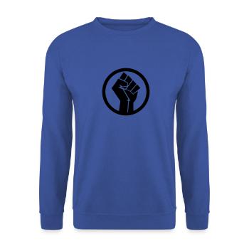 Power Fist - BLM - Sweat-shirt Unisexe - bleu royal - Devant - Alina (178cm) & Michal (187cm)