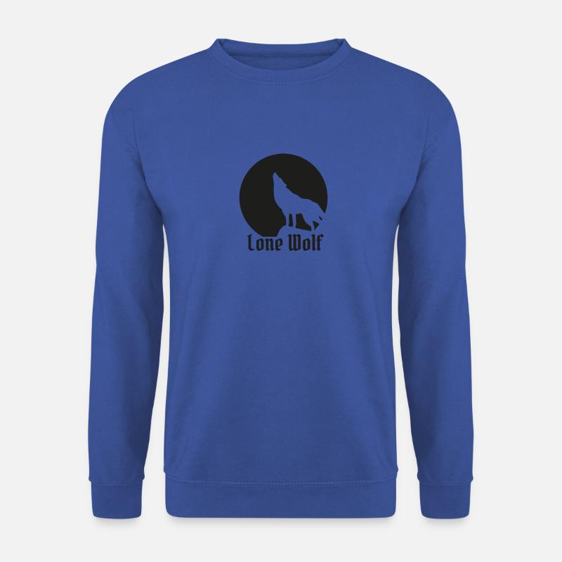 Lone wolf flat design black - Unisex Sweatshirt - royal blue