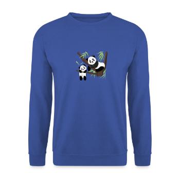 Panda - Unisex Sweatshirt - royal blue - Front - Alina (178cm) & Michal (187cm)