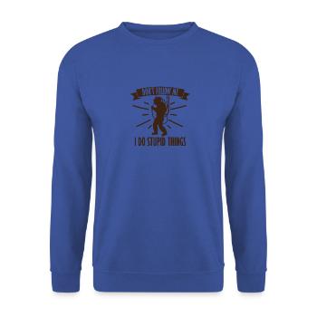 Divers do stupid things - Unisex Pullover - Royalblau - Vorne - Alina (178cm) & Michal (187cm)