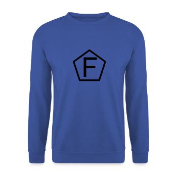 F im Fuenfeck - Unisex Pullover - Royalblau - Vorne - Alina (178cm) & Michal (187cm)