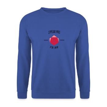 J'peux pas, j'ai jdr - Sweat-shirt Unisexe - bleu royal - Devant - Alina (178cm) & Michal (187cm)