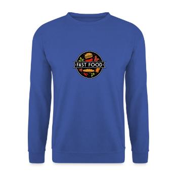 Fast food - Sweat-shirt Unisexe - bleu royal - Devant - Alina (178cm) & Michal (187cm)