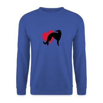 Borzoi - Unisex Pullover - Royalblau - Vorne - Alina (178cm) & Michal (187cm)