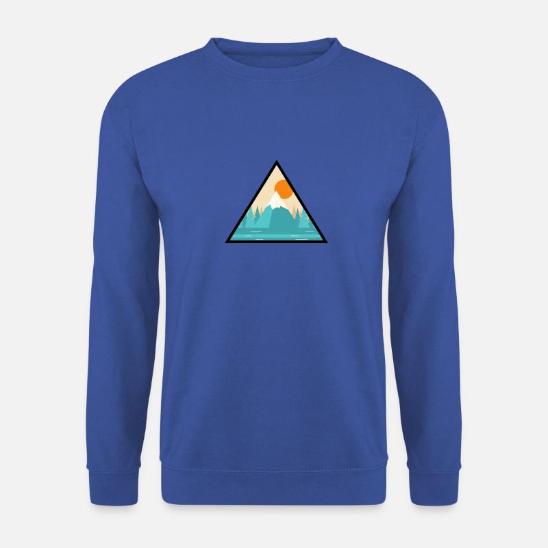 Mountains Nature Hiking Sunset triangular - Unisex Sweatshirt - royal blue