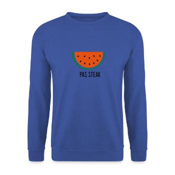 Pas steak - Sweat-shirt Unisexe - bleu royal - Devant - Alina (178cm) & Michal (187cm)