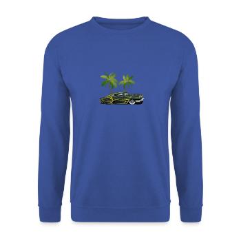 Palm tree vintage car hot rod old american - Unisex Sweatshirt - royal blue - Front - Alina (178cm) & Michal (187cm)