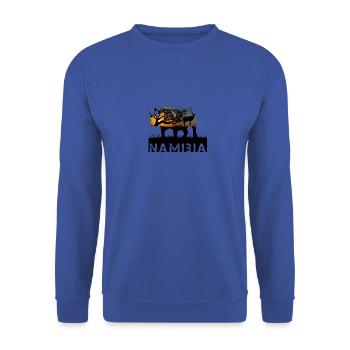 Namibia Rhinocéros - Sweat-shirt Unisexe - bleu royal - Devant - Alina (178cm) & Michal (187cm)