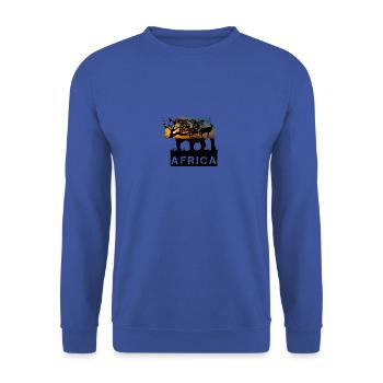 Afrique Rhinocéros - Sweat-shirt Unisexe - bleu royal - Devant - Alina (178cm) & Michal (187cm)