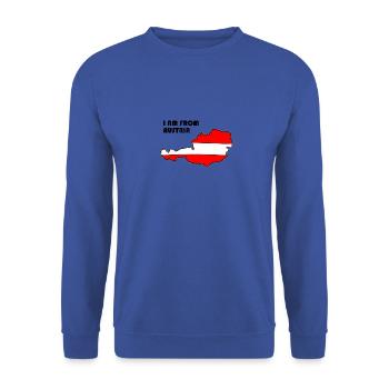 I am from Austria - Austria - Unisex Sweatshirt - royal blue - Front - Alina (178cm) & Michal (187cm)