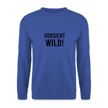 Vorsicht Wild! - Unisex Pullover - Royalblau - Vorne - Alina (178cm) & Michal (187cm)