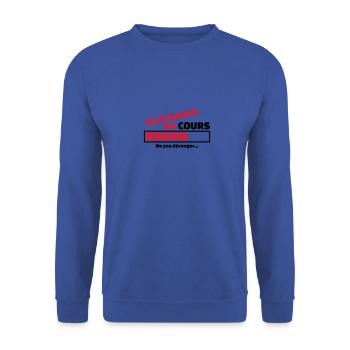 télétravail en cours - Sweat-shirt Unisexe - bleu royal - Devant - Alina (178cm) & Michal (187cm)