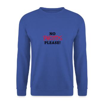 No photos please - Unisex Sweatshirt - royal blue - Front - Alina (178cm) & Michal (187cm)