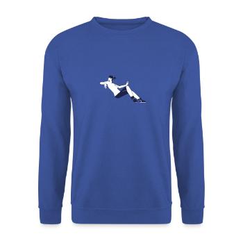 Urban Line - femme assise et relaxante - Sweat-shirt Unisexe - bleu royal - Devant - Alina (178cm) & Michal (187cm)