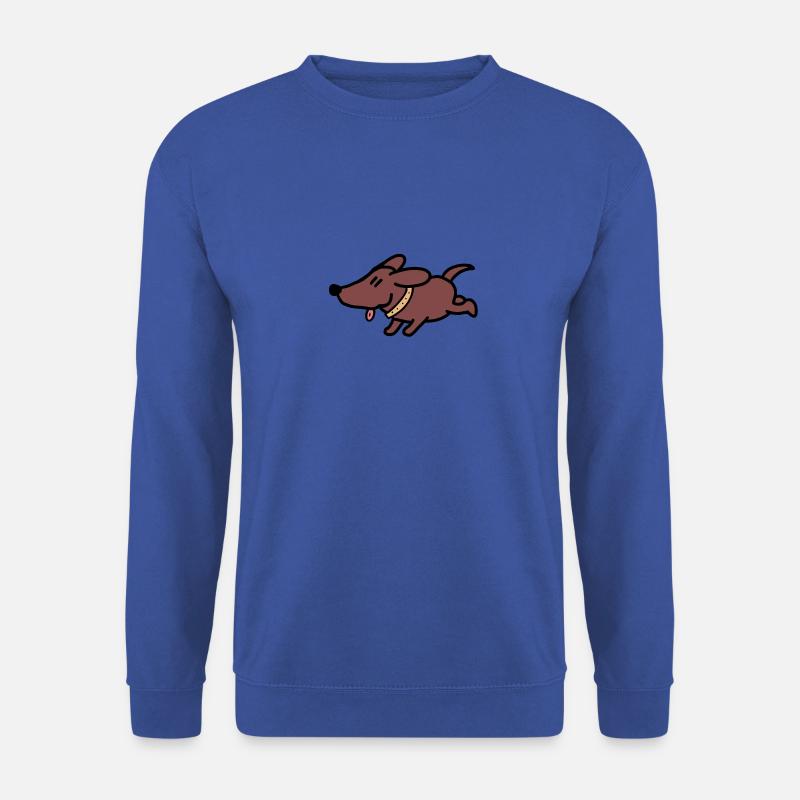 Hund Dackel Comic - Unisex Pullover - Royalblau