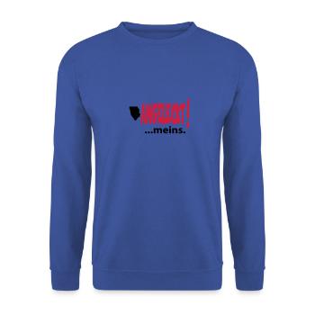 Angeleckt - Unisex Pullover - Royalblau - Vorne - Alina (178cm) & Michal (187cm)