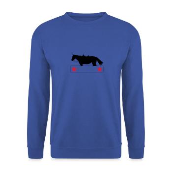 QH-Westernhorse-Sterne - Unisex Pullover - Royalblau - Vorne - Alina (178cm) & Michal (187cm)